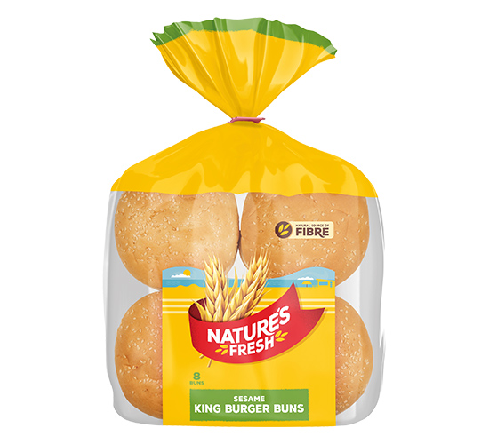 Natures Fresh King Burger Buns Sesame 8PK